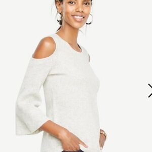 Ann Taylor  cashmere Cream Off-the-Shoulder Sweater